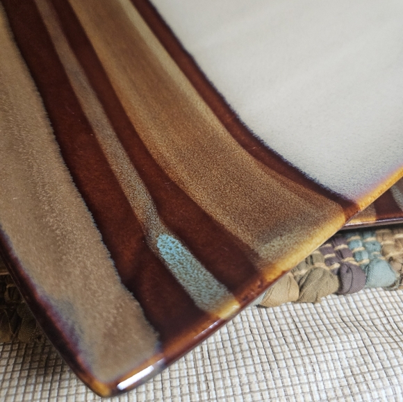 Sango Avanti Brown 4722 Dinner Plates Square 11" Set of 2 Glazed Stoneware - Picture 4 of 8